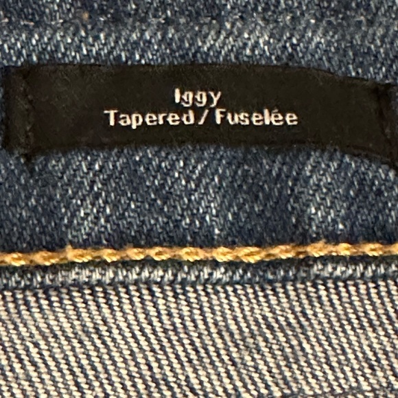 Frank and Oak Iggy High Rise Taper Distressed Busted Knee Cropped Jeans Size 30 - Picture 6 of 7